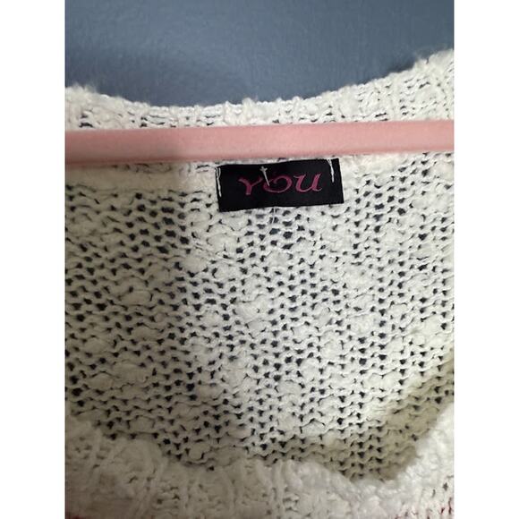 You Knitted Sweater Women's One Size Over sized LOVE Printed on Front Sheer - Picture 5 of 9